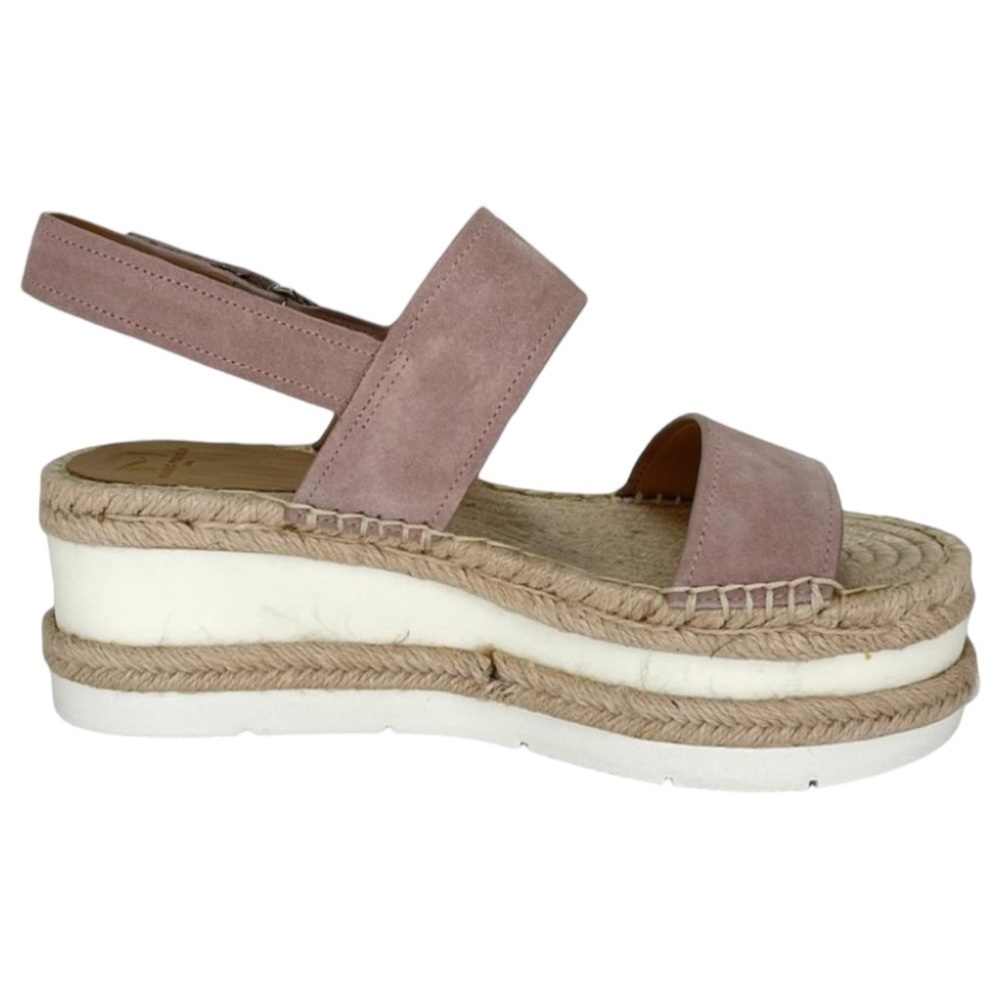Marc Fisher LTD Platform Sandals 8M Gallia Pink Suede Jute Wrapped Slingback - Picture 3 of 13